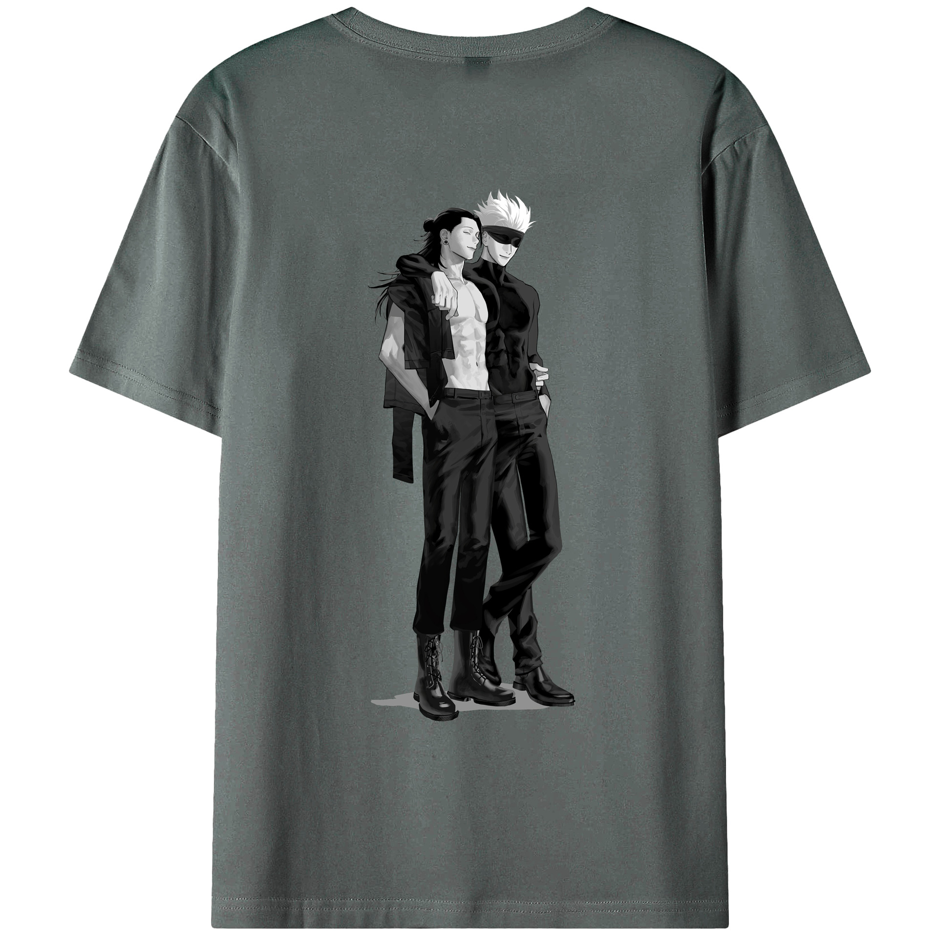 （画像用） 呪術廻戦 Jujutsu Kaisen 綿100％ メンズ半袖Tシャツ（バックプリント） 通気性